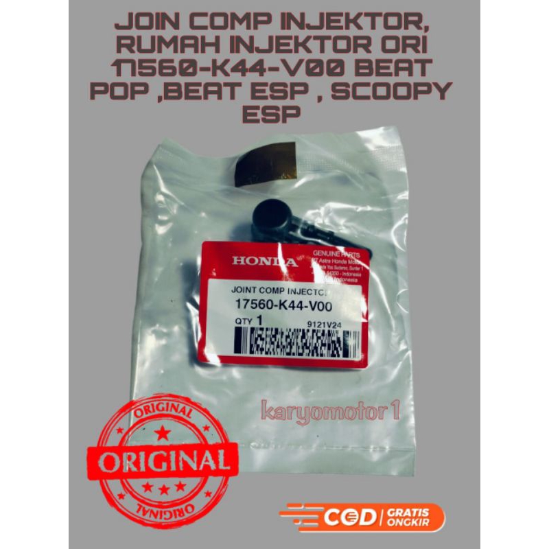 dudukan injektor/rumah injektor k44 ORI JOIN COMP INJEKTOR 17560-K44-V00 Honda beat pop ,beat esp , 