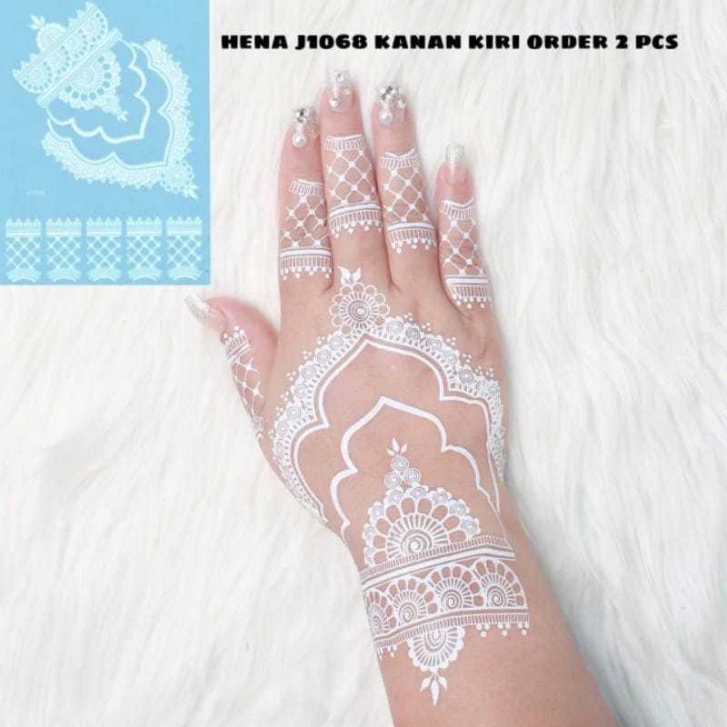 Stiker Henna Instan Murah/ Henna Tangan warna Putih / Henna Tatto Instant / stiker henna tangan