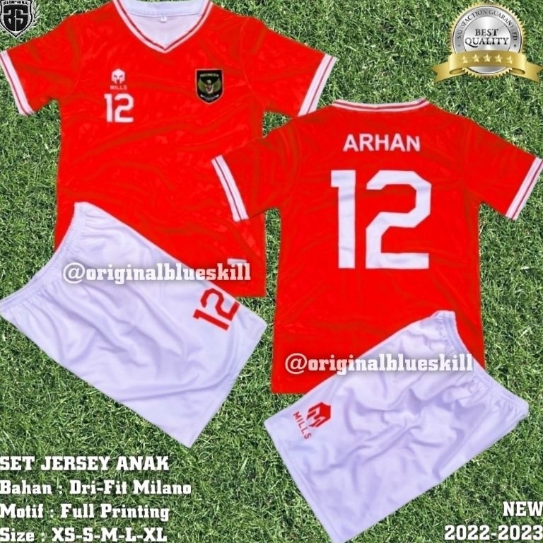 Dijamin Original Setelan timnas anak  baju bola timnas anak  pakaian olahraga anak  setelan anak baj