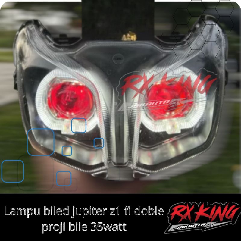 LAMPU DEPAN JUPITER Z1 FI BILLED PROJI 35WATT SET REFLEKTOR