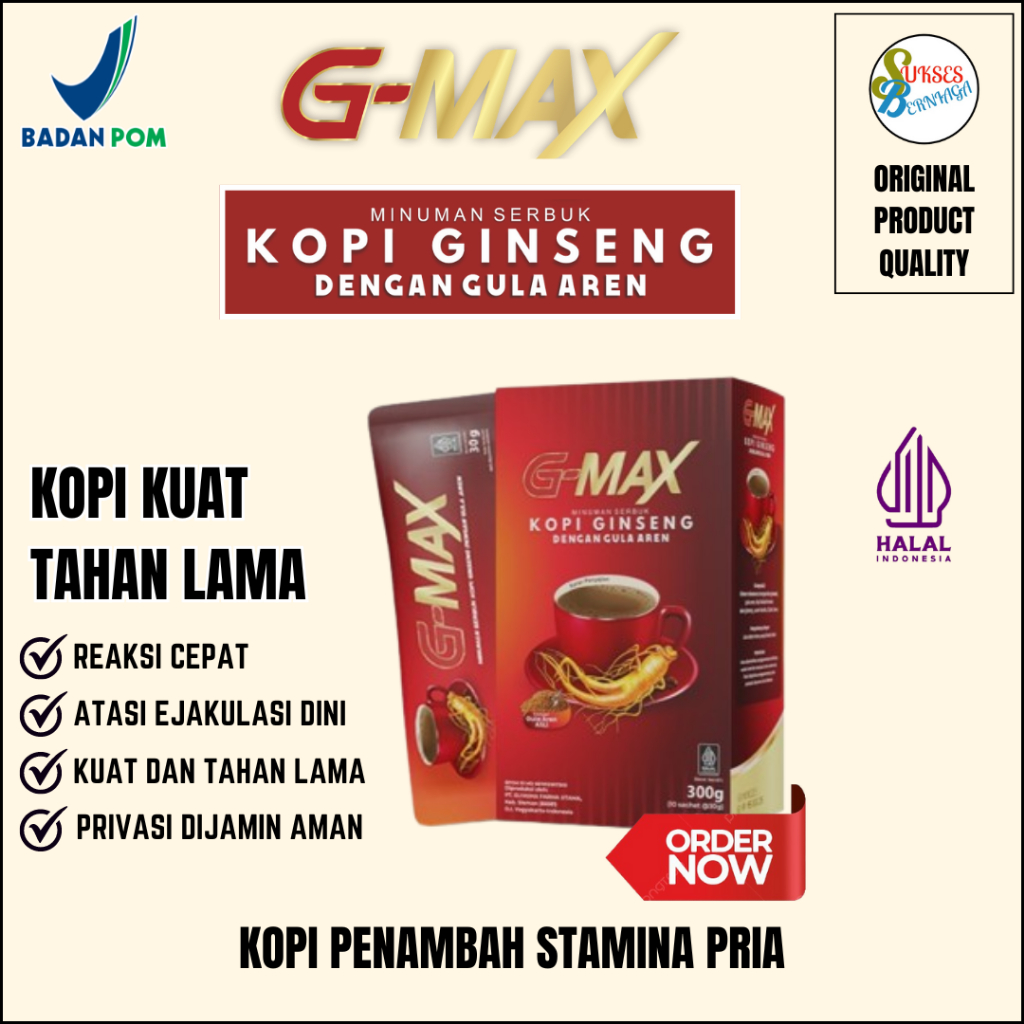 

G-MAX Kopi ginseng herbal penambah stamina pria kopi kesehatan 100% ORIGINAL BPOM