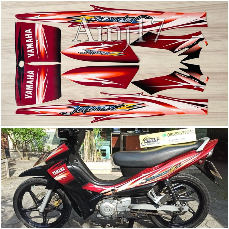 STIKER STRIPING MOTOR JUPITER Z 2007 HITAM