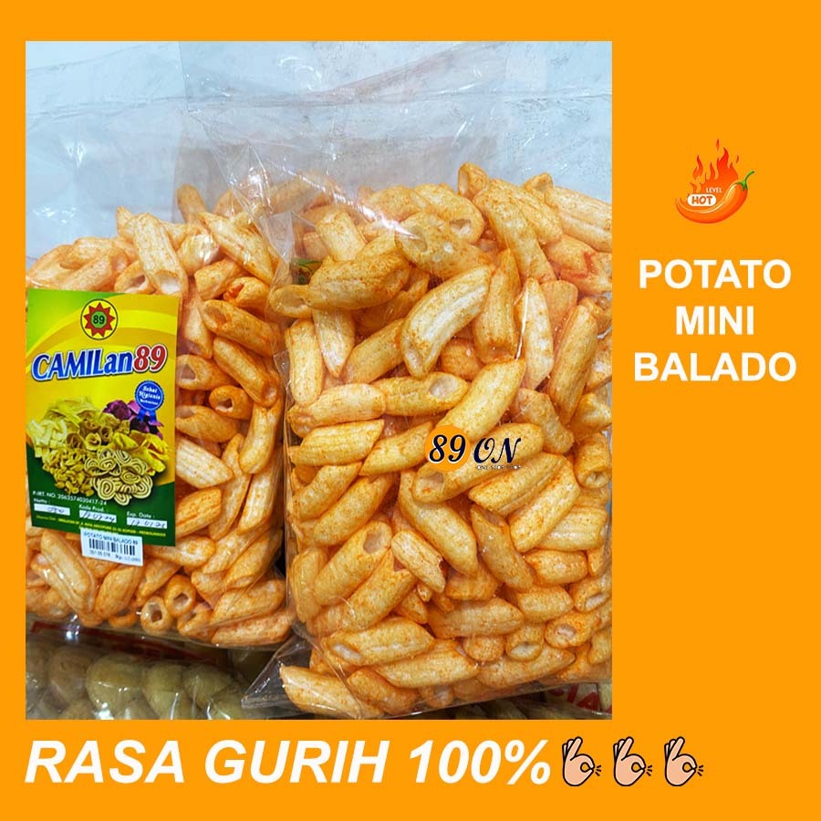 

250 GR KRUPUK POTATO MINI BALADO PEDAS GURIH CAMILAN 89 - Snack Makanan - Food