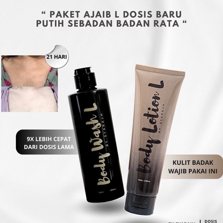 Hadir Terbaru  READY DOSIS TERBARU Paket Sabun Ajaib dan Lotion Ajaib Black L by Syarajh Pemutih Bad