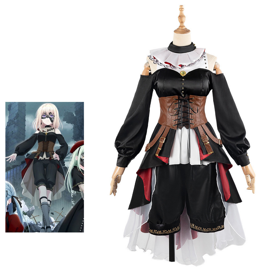 Anime BanG Dream Ave Mujica Misumi Uika Cosplay Costume Doloris Black Tailcoat Dress Adult Woman Sex