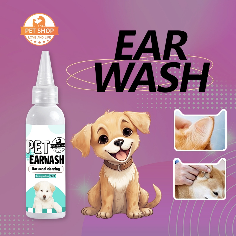 Cuci Telinga Hewan Peliharaan / Penghilang Tungau Telinga Kucing / Tetes Telinga Anjing Kucing 50ml 