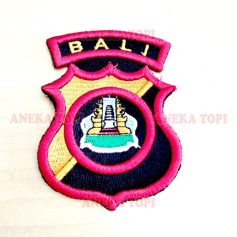 Bordir Logo Polda Bali Bordir Badge Patch Polda Bali - Aneka Topi