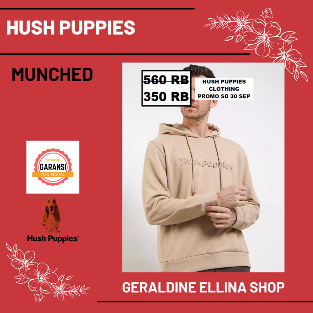 Jaket hoodie Hush puppies pria sale original seri MUNCH MUNCHED