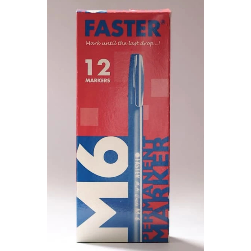 

Faster M6 Permanent Marker isi 12 pcs- Black