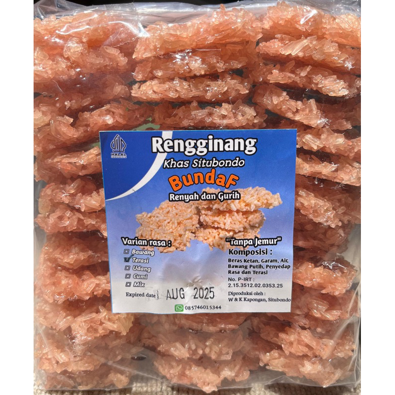 

Rengginang khas situbondo/tanpa jemur/isi 40-42pcs