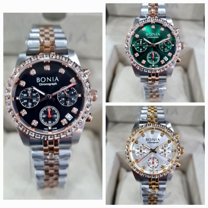 Bonia BNB 10798 Original, Jam Tangan Wanita Chrono Aktif