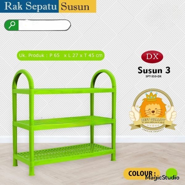 Rak Sepatu Susun Plastik 3 Susun  Rak Sepatu Portable Susun 3 Murah