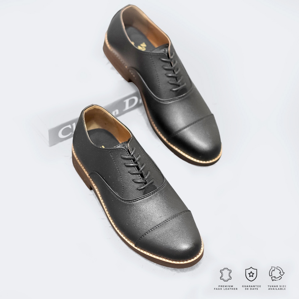 Sepatu Formal Pria Pantofel Derby Oxford - Brygan Craftmanship Sepatu Kerja Sepatu Hitam Kantor