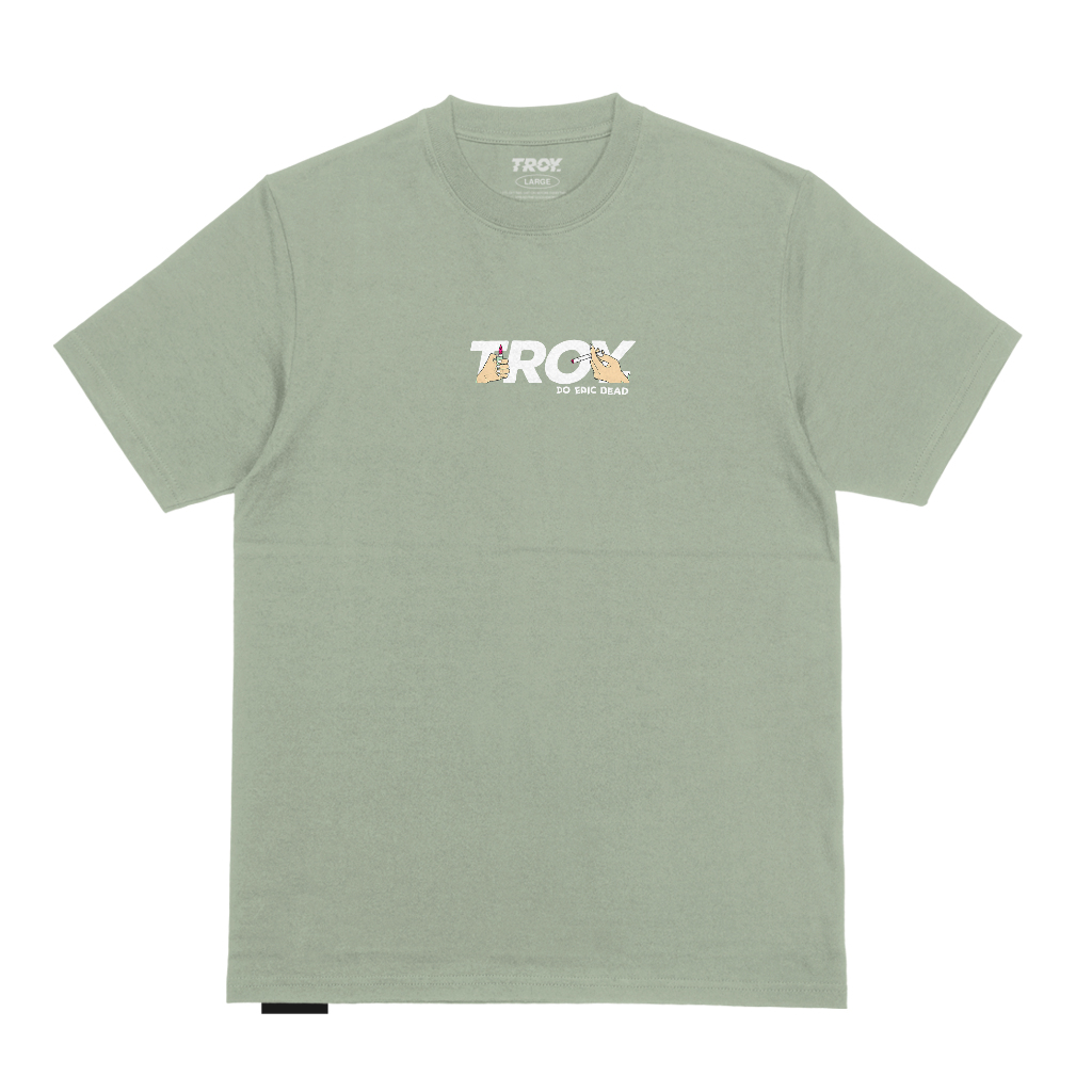 Troy Company Tshirt Sage Green Fumo - Kaos Lengan Pendek Kaos Hijau Sage MTD 2729
