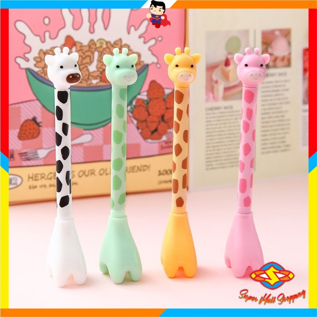 

SMS Pena Tinta Hitam Karakter Hewan Lucu Model Animal Pen Gel Jerapah Girrafe Ballpen Pena Pulpen Ujung Lancip Karakter