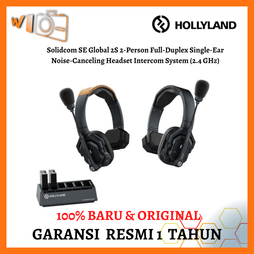 Hollyland Solidcom SE Global 2S 2-Person Full-Duplex Single-Ear Noise-Canceling Headset Intercom Sys