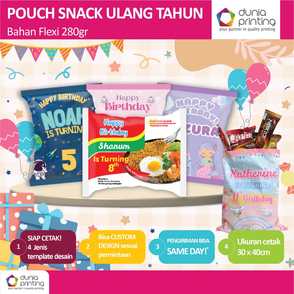 

[ISI 6PCS ] Pouch Snack Ulang Tahun Anak | Kantong Bingkisan Souvenir Ulang Tahun Anak | Kantong Souvenir | Bingkisan Birthday Anak | FREE TEMA LAIN