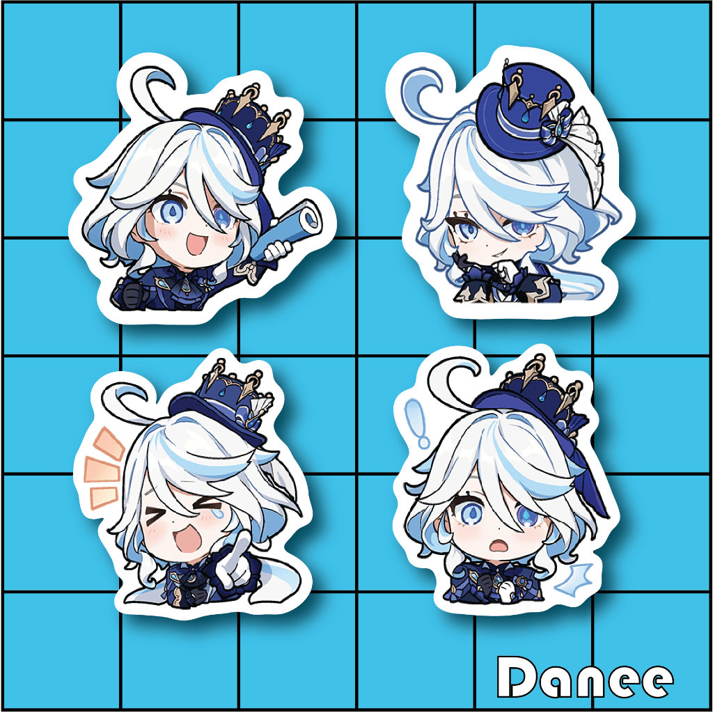 

[Stiker Genshin Impact Vinyl Anti Air] Furina de Fontaine, Stiker Anime Vinyl Tahan Air dan Awet, ukuran +-6 cm