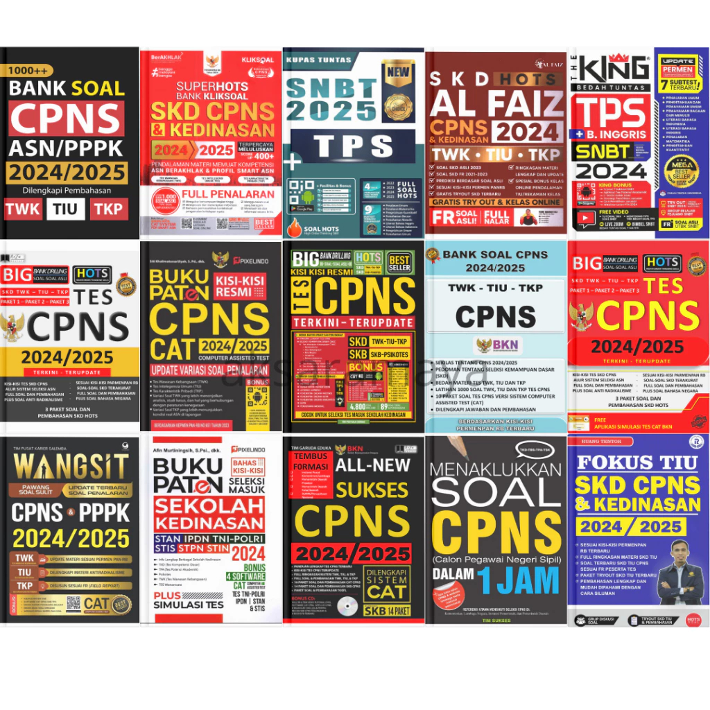 

(Bundle) Tentang CPNS Terlengkap : CPNS 2023/2024, Modul Resmi SKB SKD CPNS, Semua Jenis Soal CPNS, Bongkar Materi CPNS, SUKSES SKD