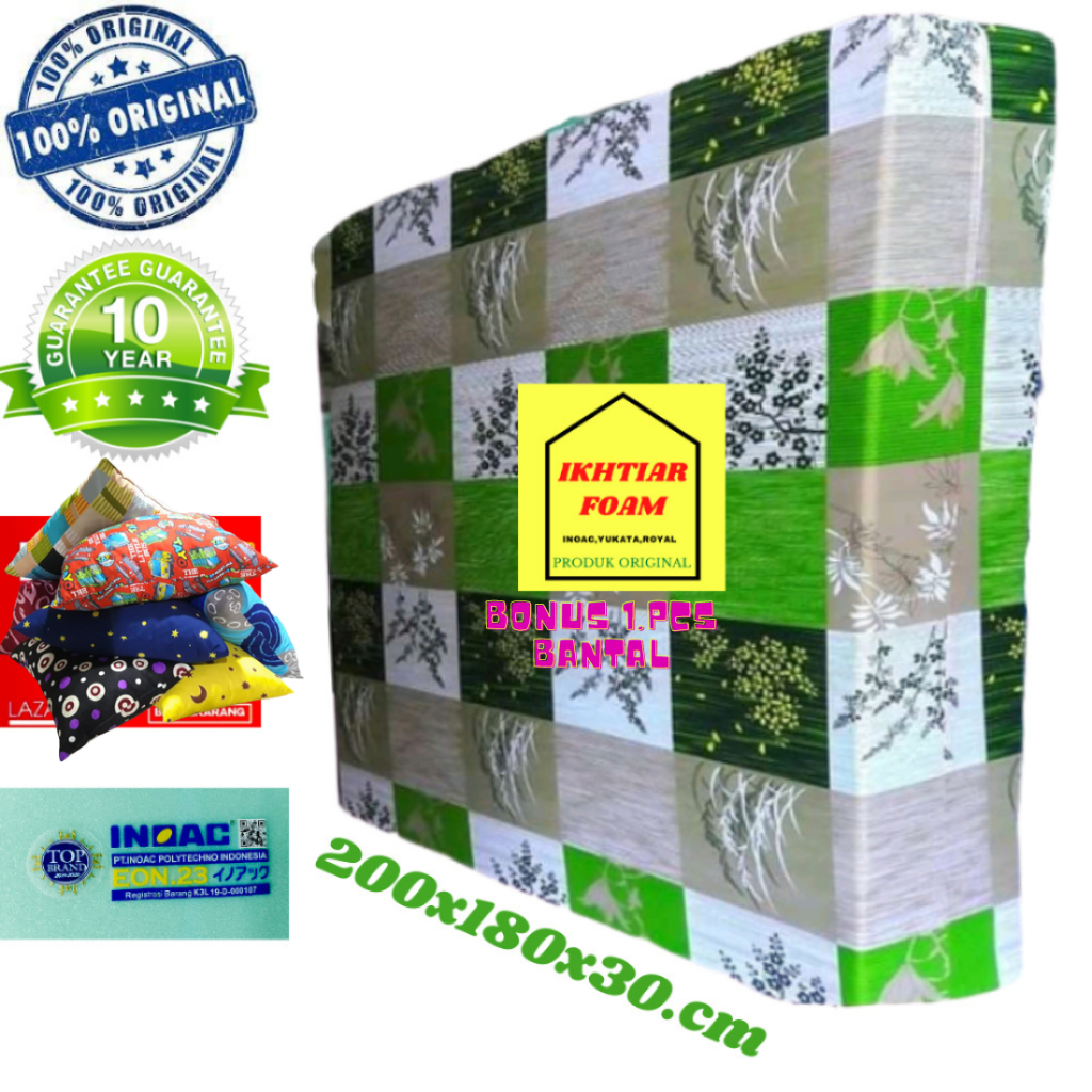 Inoac Kasur Busa EON LG D23 Ukuran 200X180X30 CM Garansi 10 Tahun  Busa Inoac No1 Tebal 30 cm Asli