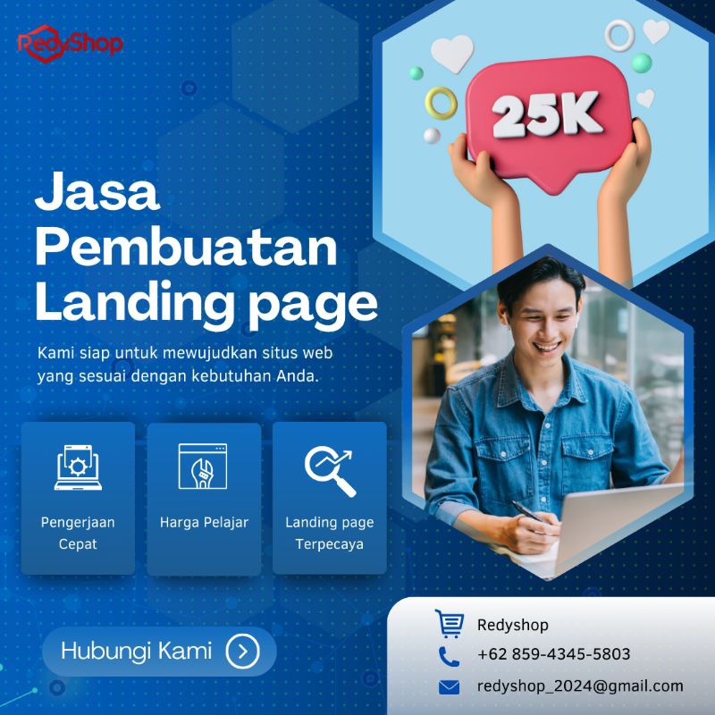 Jasa Pembuatan Landingpage Paket Pelajar,responsif di mobile, pembuatan bio link instagram, landing 