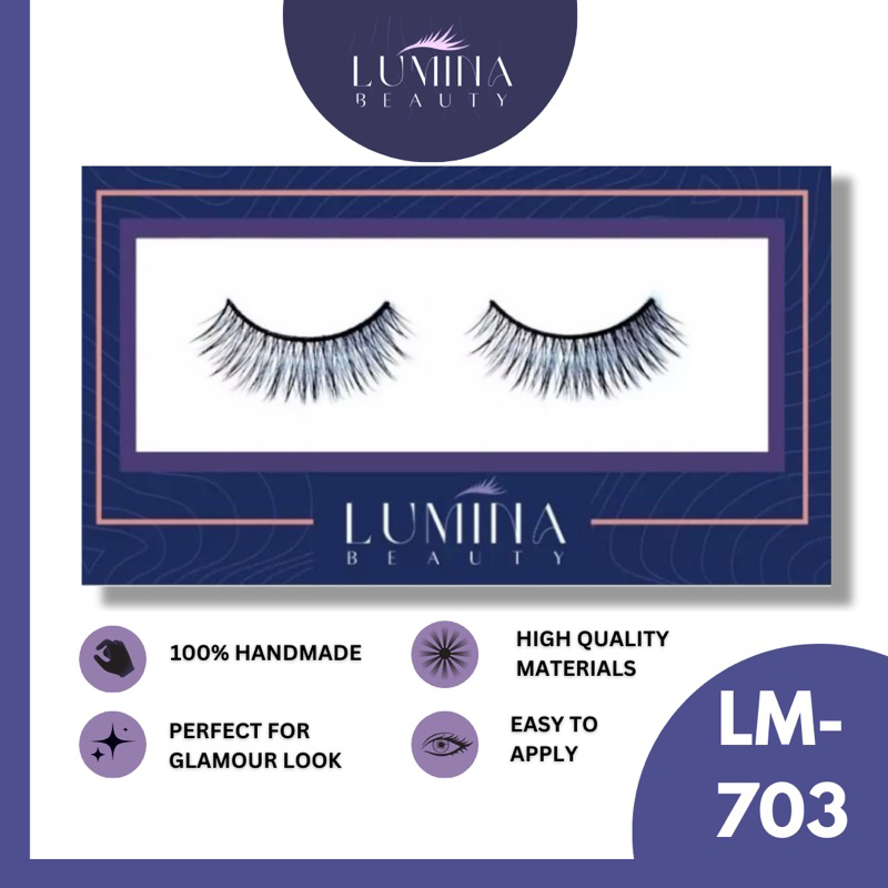 Bulu mata Palsu Lusinan  Lumina Eyelashes LM-703 Long / Panjang Lentik