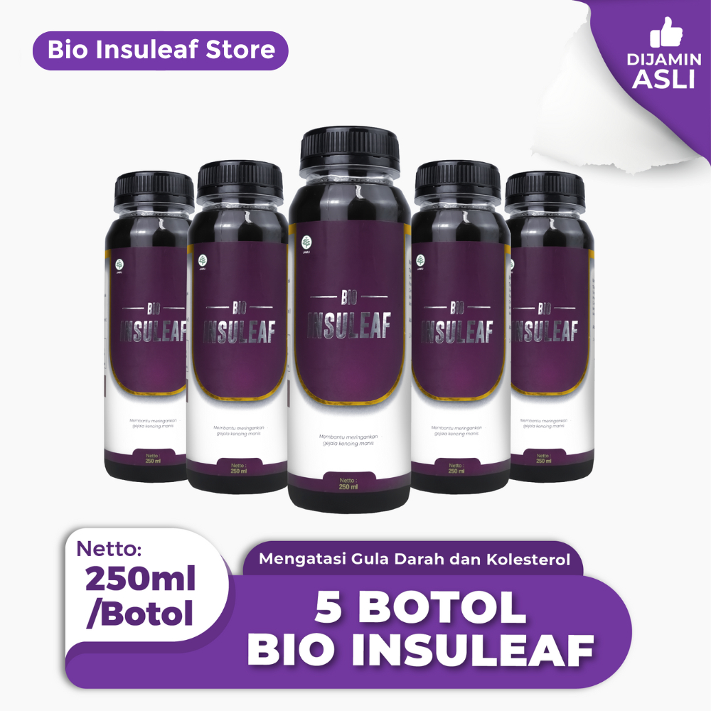 Bio Insuleaf - Membantu Atasi Kencing Manis Kolesterol Darah Tinggi 5 Botol