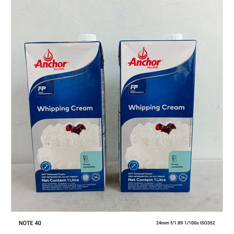 

Whipping Cream Anchor kemasan 1 L (Khusus Sameday/Instant)