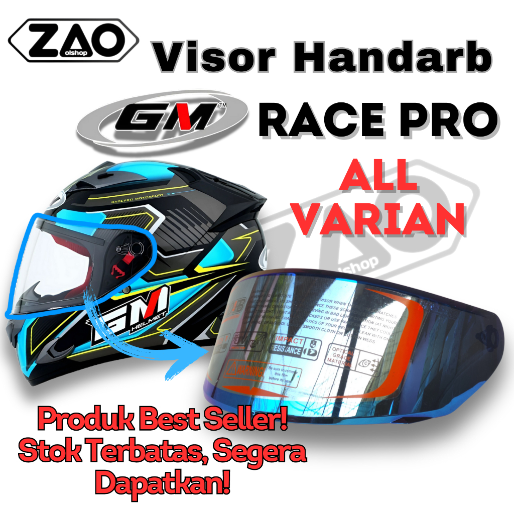 Kaca Helm Flat visor GM RACE PRO HANDARB