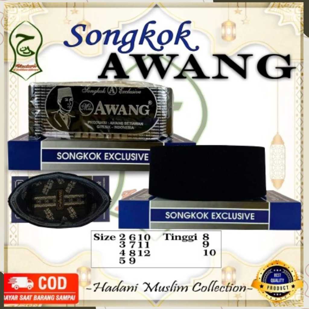 Songkok hitam peci awang peci polos merk AWANG