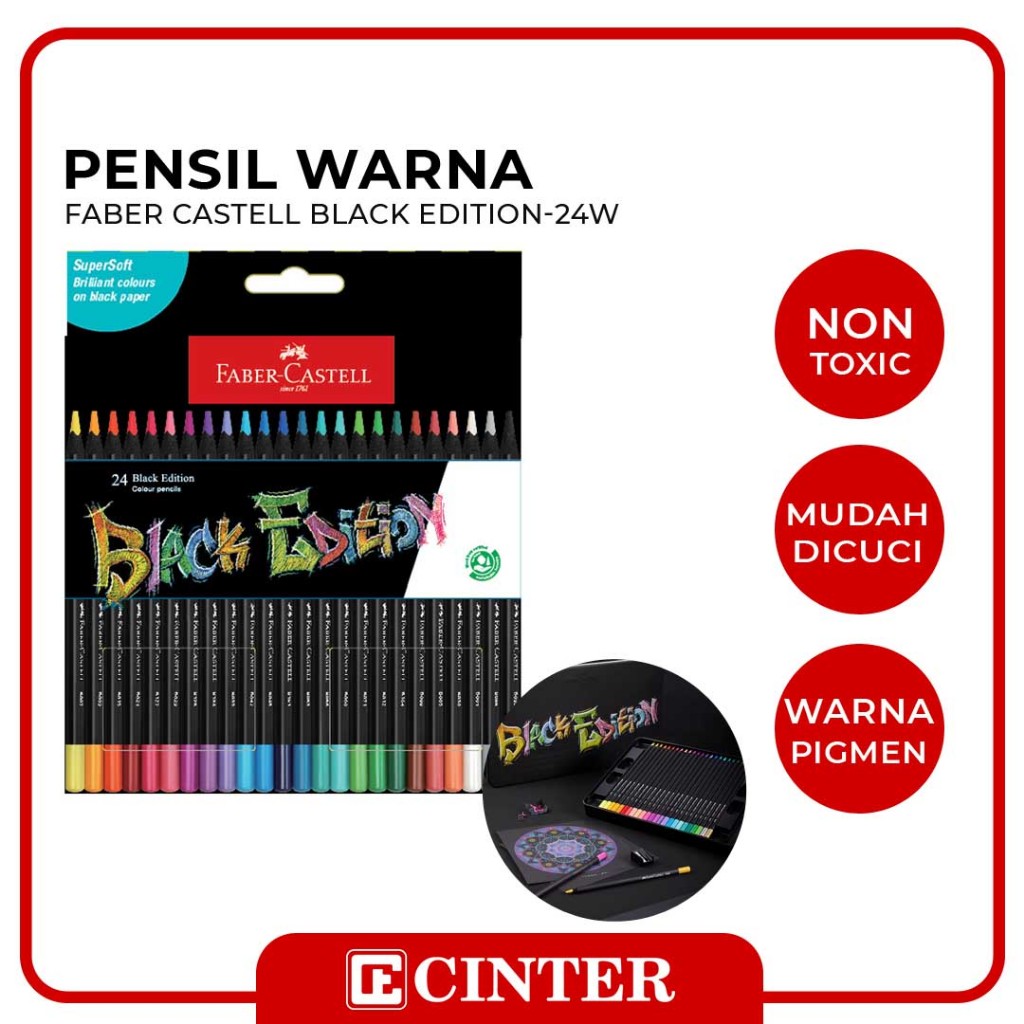 

FABER CASTELL - PENSIL WARNA / PEWARNA / PENCIL COLOUR BLACK EDITION 24 WARNA