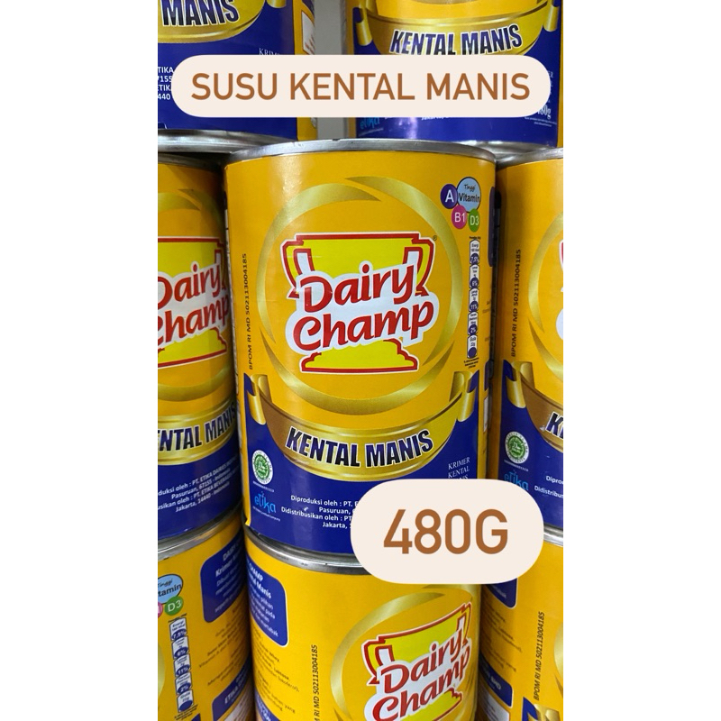 

Krimer Kental Manis Dairy Champ 480gr | Krimer Kenal Manis I Susu kental manis