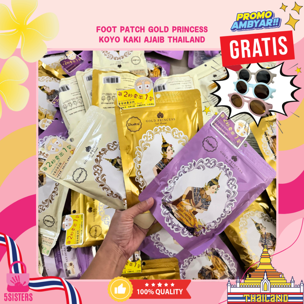 [BONUS KACAMATA] ISI 10 Koyo Kaki AJAIB VIRAL Gold Princess Royal Detox Foot Patch Original Bangkok