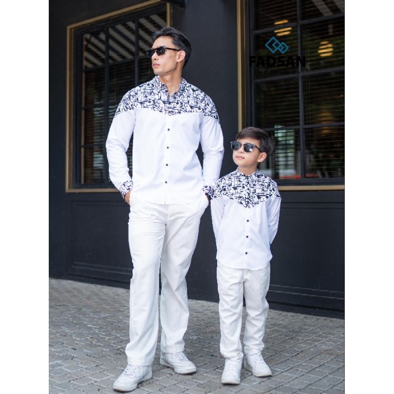 FADSAN - BAJU KOKO COUPLE AYAH DAN ANAK TERBARU LENGAN PANJANG ADIKARA SERIES ORIGINAL by FADSAN