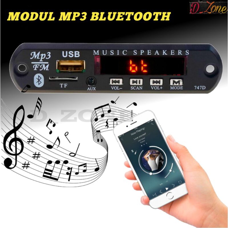 Modul MP3 Player Bluetooth Wireless Receiver Tape Mobil Audio Speaker