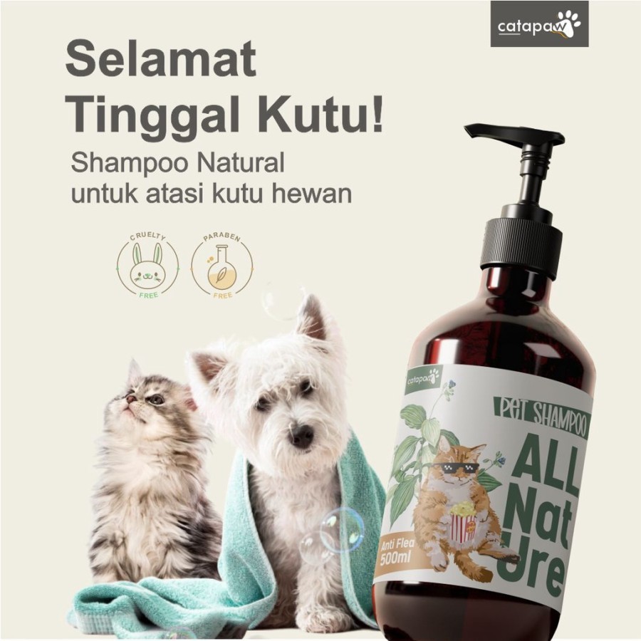 Catapaw Shampo Kucing Anjing Natural Tick Flea 100 ml - Shampoo Anti Kutu Anabul Anak Kucing Anak An