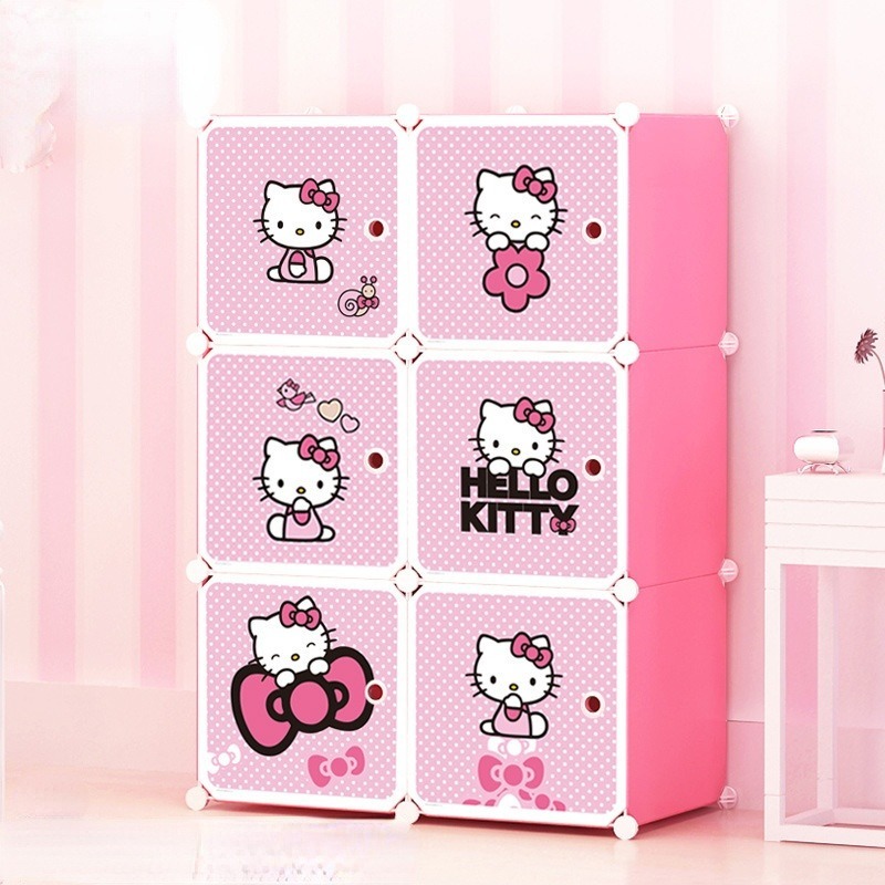 Termurah Lemari Pakaian/Lemari Baju Plastik 6 Susun Lemari Plastik (2X3) 6 Kotak Baju Pakaian Anak