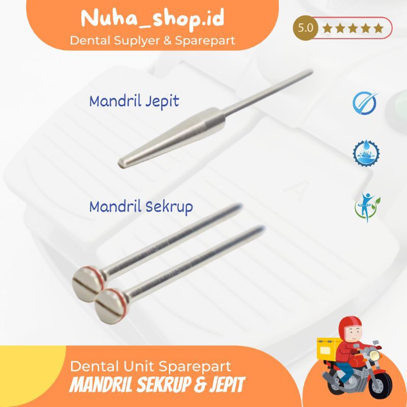 Mandril Mandrel Lab Dental Gagang Amplas poles Gigi Mandrel Sekrup dan Mandril Jepit Amplas