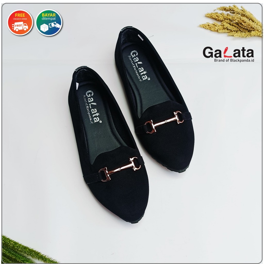 Sepatu Black Panda / Sepatu Wanita / Flatshoes Wanita / Black Panda Davo