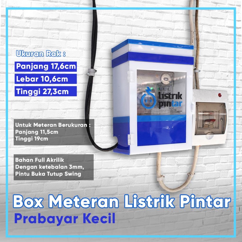 Box Meteran Listrik Akrilik Prabayar Listrik Pintar Edition Ukuran Kecil