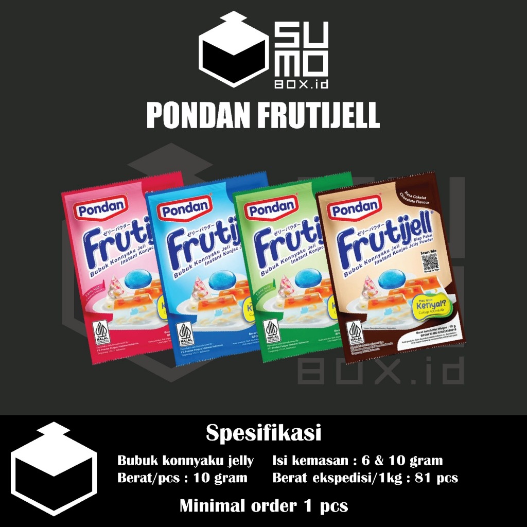 

Pondan Frutijell Ekonomis Agar Agar Konnyaku / Bubuk Powder Jelly Instan