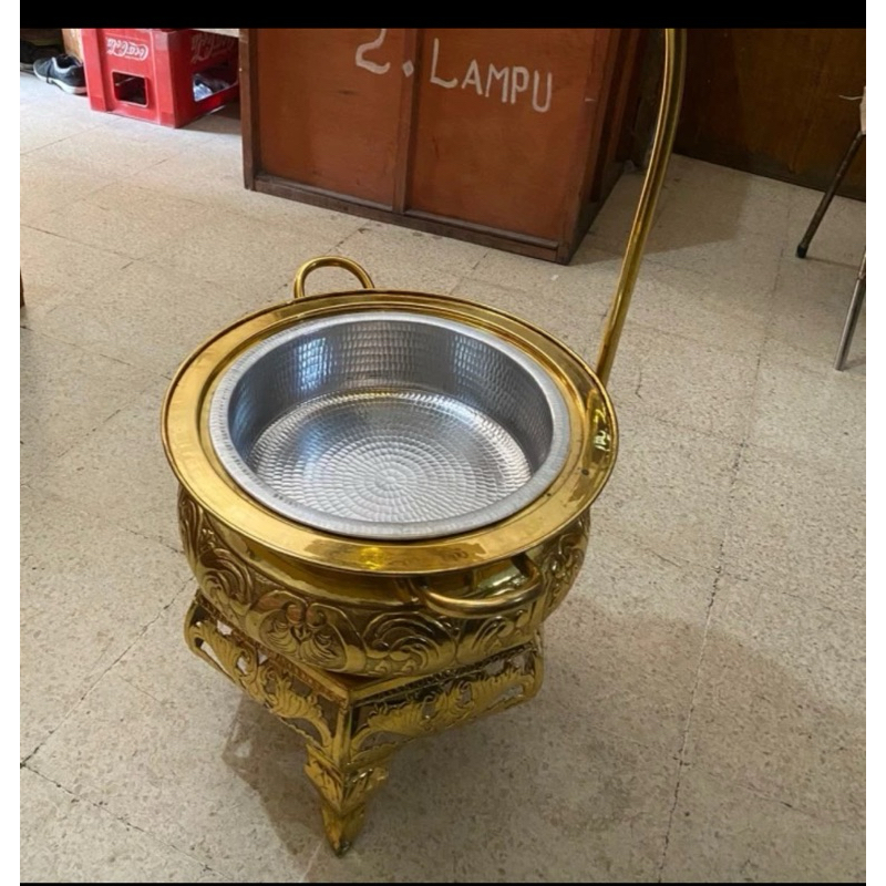 pemanas tembaga kuningan chafing dish kuningan ukuran besar