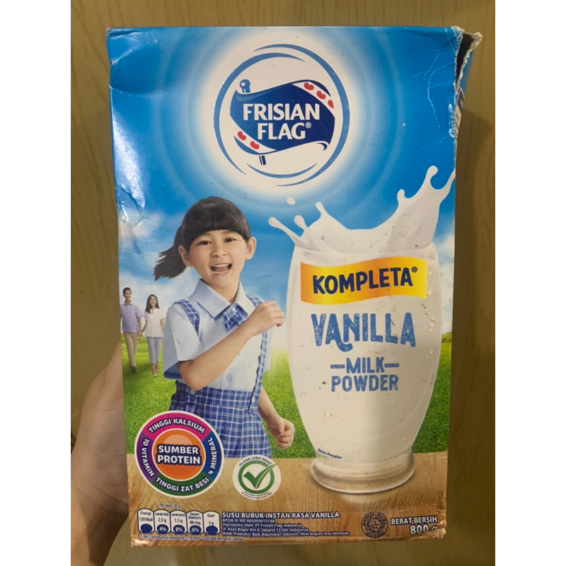 

Susu (exp09.25 Minus Dus Sobek) Frisian Flag Kompleta Rasa Vanilla 800gr