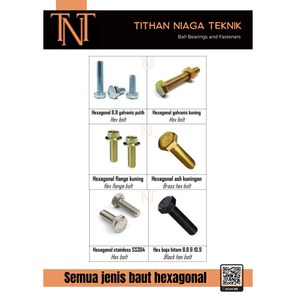 M24 DRAT / PITCH 3.0 ; GRADE 8.8 ; BAUT HEX BAJA HITAM ; M24 x 50 / 55 / 60 / 70 / 75 / 80 / 90 / 10