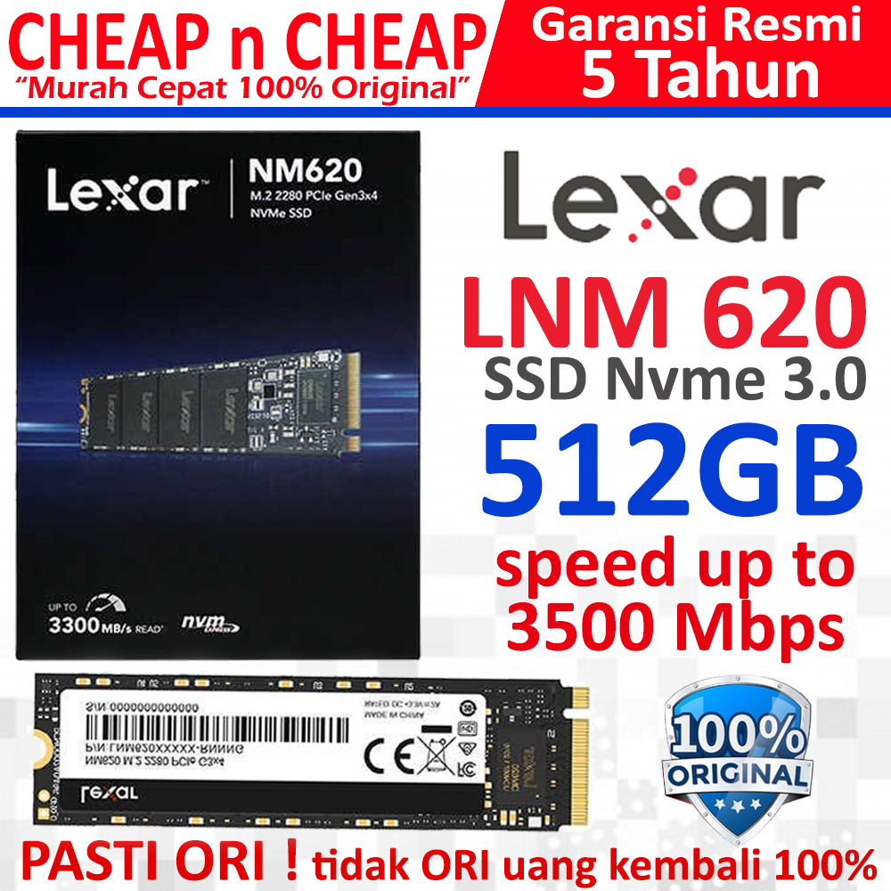 SSD Lexar NM620 512GB Nvme 3500Mbps Original - SSD M.2 M2 MVMe NM620 NM LNM 620 LNM620