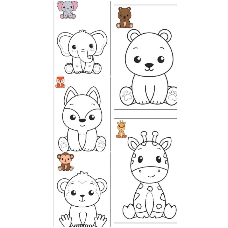 

Sketsa gambar mewarnai hewan lucu
