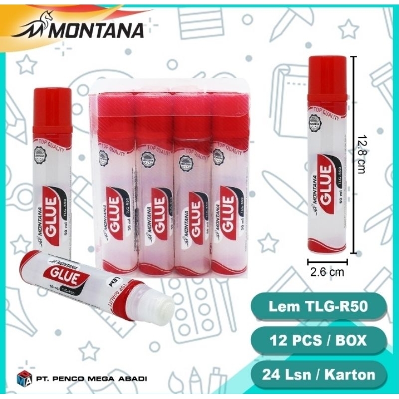 

GROSIR 1PACK(12PCS) Lem Kertas TLG -R50 besar // Lem Cair // Lem botol merah