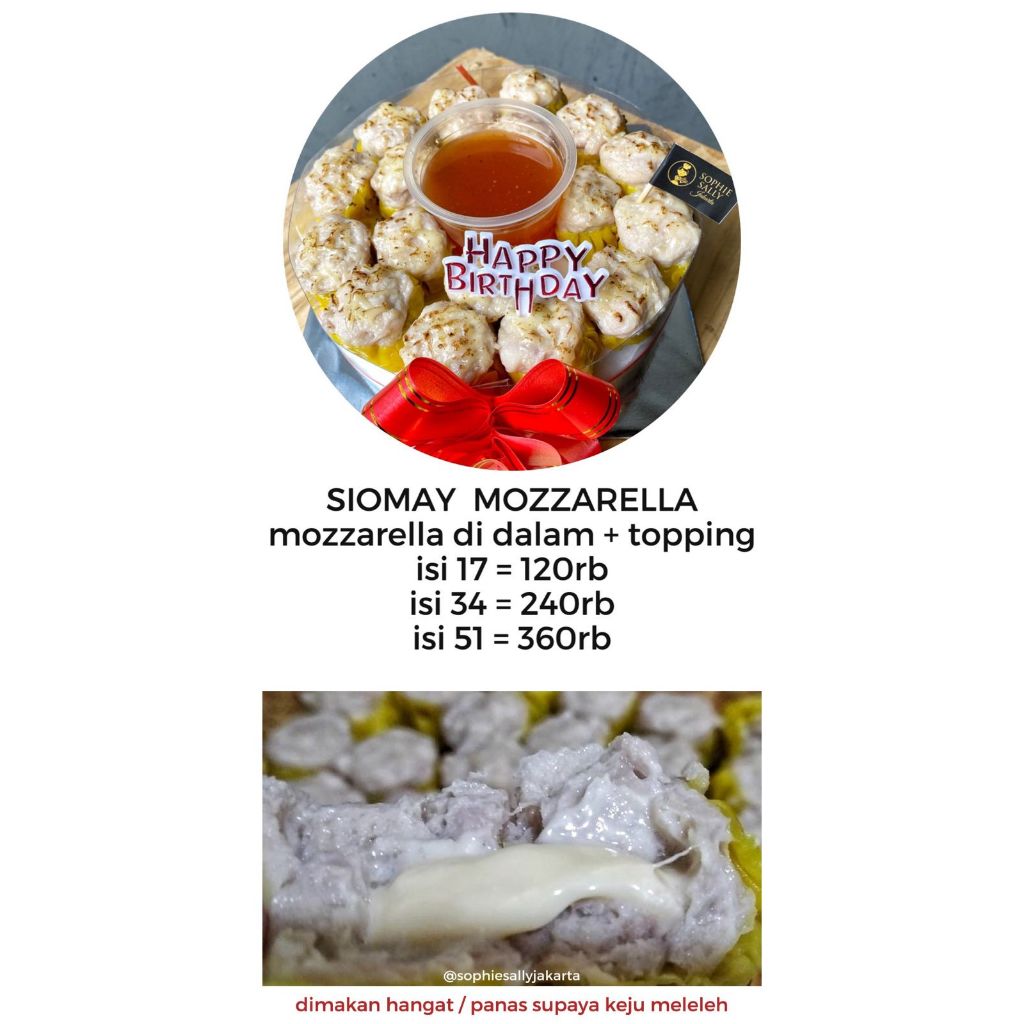 

Siomay Mozarella Tart - BLM TERMASUK TOPPER / CARD