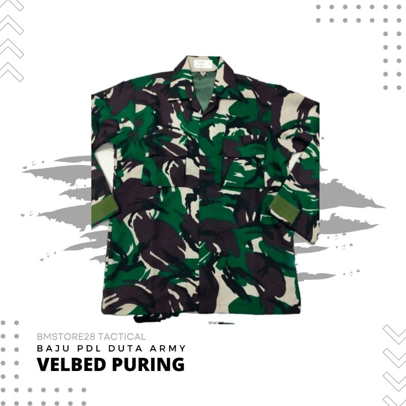 Baju Pdl Tni DUTA ARMY Bahan Velbed Wool Puring Resleting Perkeras