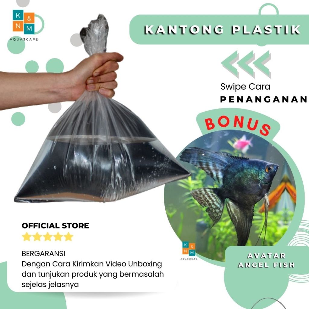 Kantong Plastik Free Manfish Angle Avatar Ornamen Air Tawar Aquarium Aquascape Akuarium
